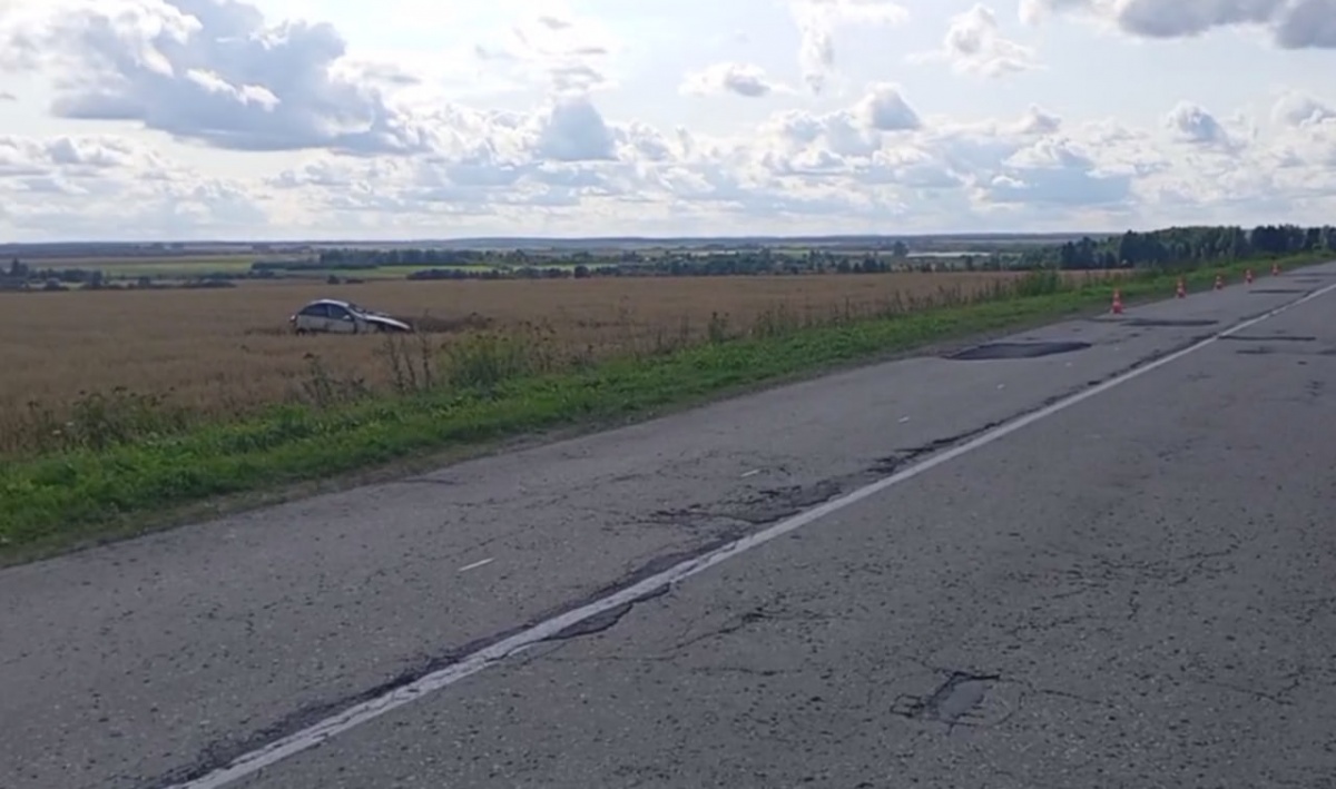 Иномарка вылетела в кювет в Шахунье: два человека пострадали - фото 1