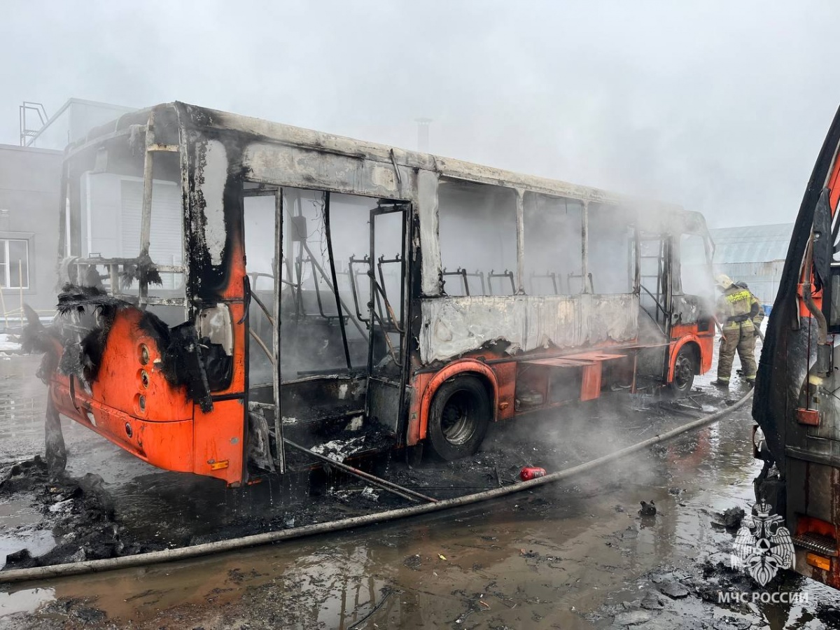 Два автобуса сгорели на улице Коновалова в Нижнем Новгороде - фото 1