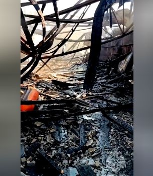 Крупный пожар в ангаре вспыхнул в Нижегородской области - фото 1